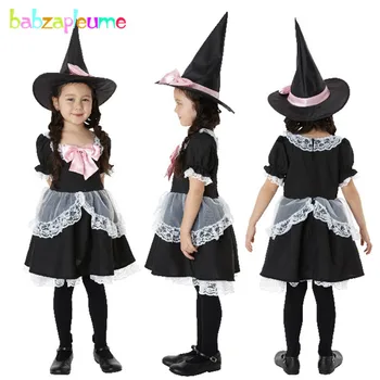 babzapleume Marka Cadılar Bayramı Kız Elbise Kısa Kollu Yay Hizmetçi Tasarım Cosplay Kostüm Çocuk Kız Kıyafet Çocuk Parti Giyim Y012