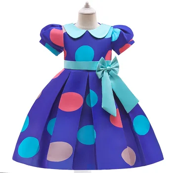 Çocuk Polka Dot Elbise Etek Kabarık Prenses Elbise çocuk Günü Performans Kızların İlk Yıl Elbise 4-8 Yaşında
