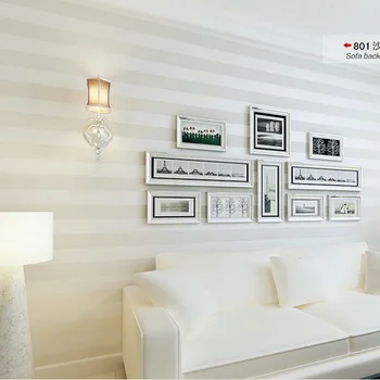 Modern basit dokunmamış duvar kağıdı dikey şerit pirinç beyaz bej duvar kağıdı oturma odası yatak odası otel düz renk