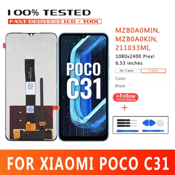 6.53 inç Premium Kalite LCD Xiaomi Pocophone Poco C31 Ekran Dokunmatik Ekran MZB0A0MIN MZB0A0KIN 211033MI 22031116AI LCD