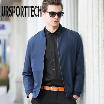 Erkekler Bombacı Ceketler Yeni Bahar Sonbahar Moda Katı Ince Beyzbol Ceket Yakasız Ceket Ince Giyim Büyük Boy 4XL Üniforma