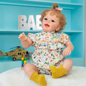 60cm Yeniden Doğmuş Bebek Silikon Yeniden Doğmuş Bebek Bebek Yumuşak Vinil Pembe Elbise Prenses Yürümeye Başlayan Bebekler Giyinmek Oyun Evi Oyuncaklar doğum günü hediyesi