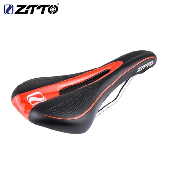 ZTTO içi Boş Nefes MTB Bisiklet Eyer Yumuşak PU Bisiklet Dağ Bisikleti Koltuk Comfort Geniş Yol Bisiklet Köpük Yastık Seat339g Siyah/Kırmızı