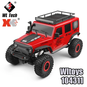 Wltoys 104311 1:10 2.4 G 4WD RC araba kaya paletli tırmanma araç ışığı yüksek hızlı off-Road kamyon oyuncak LED kafa ışık