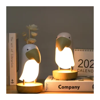 LED Toucan kuş Gece Lambası Modern İskandinav masa USB göz koruma Lambası Müzik bluetooth hoparlör ışık Kawaii Odası dekor Lumineux