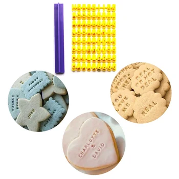 DIY Alfabe Plastik Kek Kalıbı Mektup Impress Bisküvi kurabiye kalıbı Kesici Basın Damga Embosser Fondan Kalıp Araçları