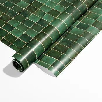 Yeşil geometrik ızgara Duvar Kağıdı Modern kafes Kendinden Yapışkanlı Duvar Kağıdı İskandinav kabuğu ve sopa Duvar Kağıdı Çıkarılabilir yapışkan kağıt