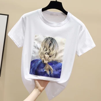 BOBOKATEER kısa kollu tişört Kadın Giyim Pamuk Kadın Tişörtleri O-Boyun Tee Gömlek Femme T-shirt Damskie Camisetas De Mujer