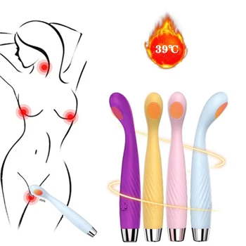10 Frekans silikon ısıtma masaj güçlü 10 Frekans şok AV sopa vibratör kadın seks mastürbasyon oyuncakları kadın için LİNWO