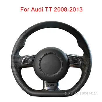 Yumuşak Dayanıklı Siyah Deri Araba direksiyon kılıfı Wrap Audi TT 2008-2013 İçin