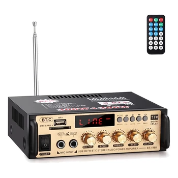 198A 30Wx2 (RMS) Bluetooth 5.0 Stereo ses amplifikatörü, 250Wx2 (MAX) 2 Kanallı güç amplifikatörü Ses Alıcısı (AB Tak)