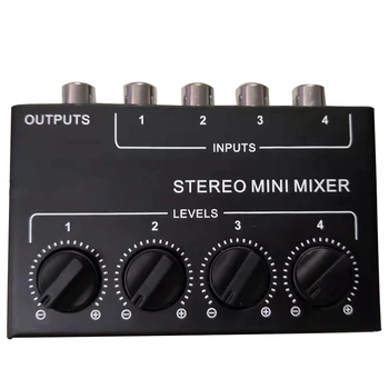 Cx400 Mini Stereo Rca 4 Kanallı Pasif Mikser Küçük Mikser Mikser Stereo Dağıtıcı Canlı ve Stüdyo için