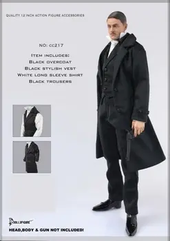 1/6 Ölçekli ingiliz dedektif erkekler uzun ceket ajan takım elbise için sıcak oyuncaklar Vücut