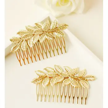 2023 Moda Altın Yaprak Metal Saç Tarak saç tokası Saç Tokası Takı Saç Tokası Kadın Şapkalar Düğün Şekillendirici saç aksesuarları