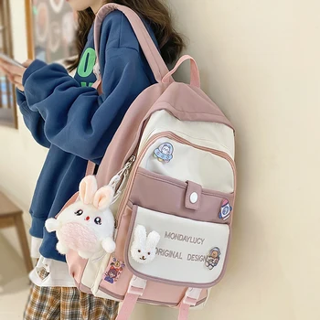 Kawaii Kadın Harajuku Kitap Sırt Çantası Kız Seyahat okul çantası Moda Bayanlar Laptop Sırt Çantası Sevimli Kadın Kolej okul çantası Moda