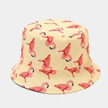 2021 dört mevsim Pamuk Kuş Baskı Kova Şapka Balıkçı Şapka Açık Seyahat Şapka güneşlikli kep Şapka Erkekler ve Kadınlar için 346