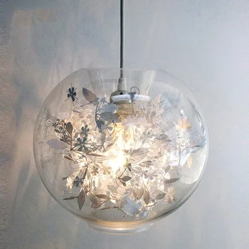 Iskandinav cam kolye ışıkları Modern basit restoran Bar giyim mağazası yatak odası başucu lambası yaratıcı dekorasyon asılı ışıklar