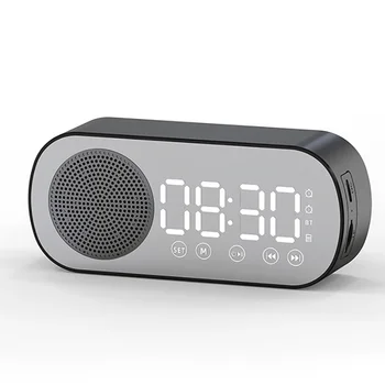 Yeni Kablosuz Bluetooth Hoparlör Saat Çift Alarm Destek TF Kart FM Radyo Soundbar HIFI Müzik Kutusu Soundbar Sürpriz fiyat Moda