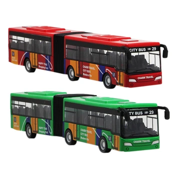 2 Adet çocuk Diecast Model Araç servis otobüsü oyuncak arabalar Küçük Bebek Geri Çekin Oyuncaklar Yeşil ve Kırmızı