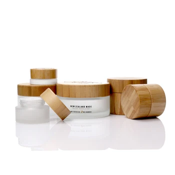 Cilt Bakım Kremi için Bambu Kapaklı 30ML Cam Kozmetik Kavanoz Sıcak Satış