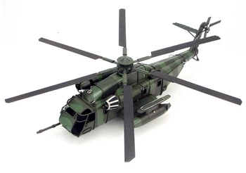 Antika teneke uçak CH-53E süsler el yapımı uçak model uçak aksesuarları mobilyalar ev dekor hediye