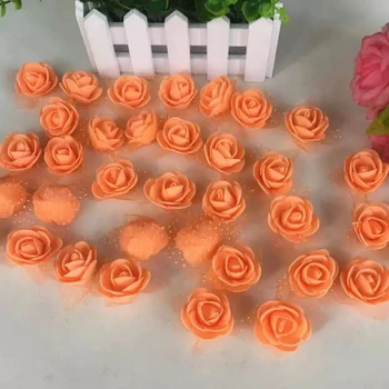 50 Adet / grup 3.5 cm Mini PE Köpük Yapay Güller El Yapımı Düğün Dekorasyon Çiçek Başları Ev Bahçe DIY Malzemeleri