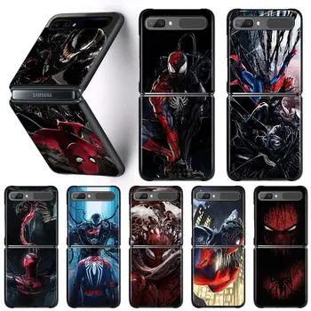 Marvel Örümcek Adam ve Venom 2 Telefon samsung kılıfı Galaxy Z Flip3 5G Arka PC samsung kılıfı Z Flip Çapa Kabuk Sert Fundas