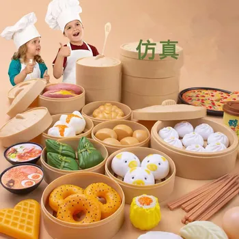 84 Adet Kesme Kahvaltı Gıda Oyna Pretend Çocuklar Mutfak Oyun Oyuncaklar Minyatür Güvenlik Gıda Setleri Eğitici Klasik Oyuncak Çocuklar İçin