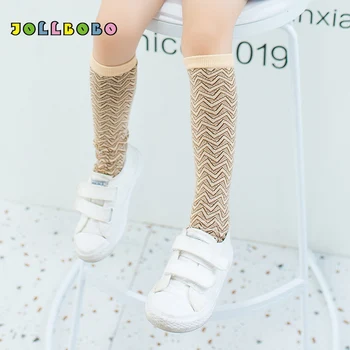 Retro çizgili çoraplar Kızlar için 3 - 8T Pamuk Bahar Sonbahar Kız Çocuk Noel Sevimli Dalga Çorap Çocuk Moda Diz Yüksek Haki Mor