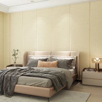 Modern Basit Düz Renk Düz Şerit Duvar Kağıdı Yatak Odası Dekorasyon Kadife TV Arka Plan Duvar Kağıdı Kalınlaşmış