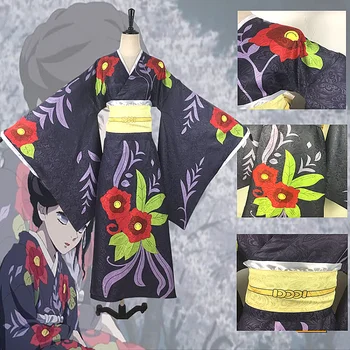 Tamayo çünkü iblis avcısı Kimetsu hiçbir Yaiba anime erkek kadın cosplay Yüksek Kaliteli Kimono kostüm tam set Üstü + Kemer + ceket