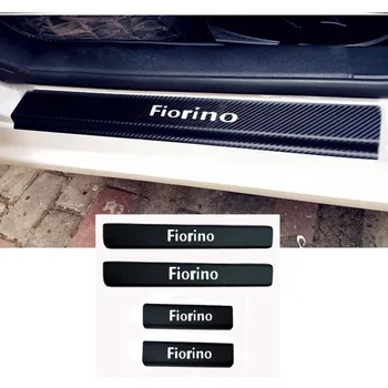 4 adet Araba Kapı Eşiği Koruyucu Sticker Karbon Fiber vinil yapışkan Fiat Fiorino İçin