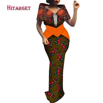 Zarif Afrika Tarzı Kadın Elbiseler Ankara Moda Çiçek Baskı Patchwork Dashiki Elbise Kısa Kollu Afrika Giysi WY9467