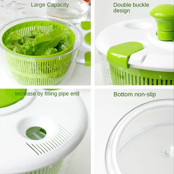 Plastik Salata Aracı Kase Dev salata döndürücü Mutfak Aksesuarları Sebze ve Meyve Kurutma Makinesi Blender Alet sepeti