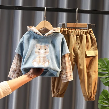 Bebek giyim setleri Bebek Takım Elbise 2021 Sonbahar Bahar Giysileri Yenidoğan Bebek Erkek Karikatür Ayı Hoodie + Pantolon 2 adet Kıyafet Çocuklar Kostüm
