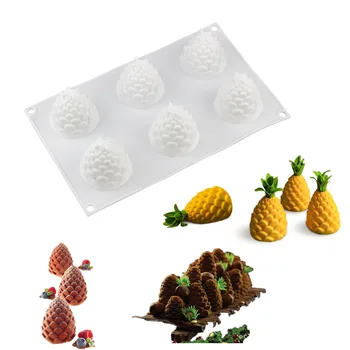 Dıy Yaratıcı 3D Ananas Şekli Silikon Kalıp Pişirme Kek Araçları Dondurma Mus Buz Silikon Çikolata Kalıp Mutfak Bakeware