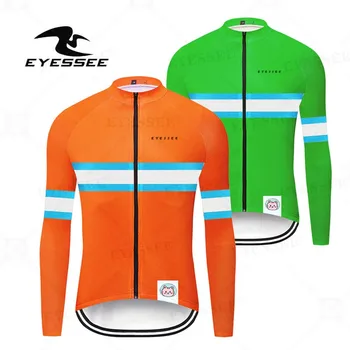 EYESSEE 2023 Bisiklet Jersey Yüksek Kaliteli spor Uzun Kollu Üstleri Erkekler Nefes Bisiklet Giyim Gömlek Uzun Kollu Giyim