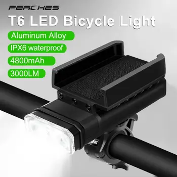 LED bisiklet ışığı 3000 LM 4800mA USB Şarj Edilebilir MTB Dağ Yol Bisikleti Ön Lamba El Feneri telefon tutucu taşınabilir şarj cihazı ekipmanı