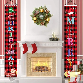 Merry Christmas Afiş Merry Christmas İşareti Açık kapalı kapısı Süslemeleri Parti Ev Sundurma Duvar asma afiş