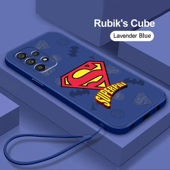 Lüks Superman Süper Kahraman Sanat Telefon Kılıfı İçin Samsung A73 A53 A33 A52 A32 A23 A22 A71 A51 A21S A03S A50 A30 5G Sıvı Halat Kapak