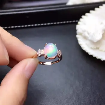 En iyi Hediye Doğal Gerçek Opal Yüzük 925 Ayar Gümüş Yüzük Kadınlar için Alyans
