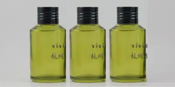 siyah alüminyum vidalı kapaklı ve redüktörlü 125ml zeytin yeşili cam şişe.uçucu Yağ/sıvı krem/losyon,cam Kap için