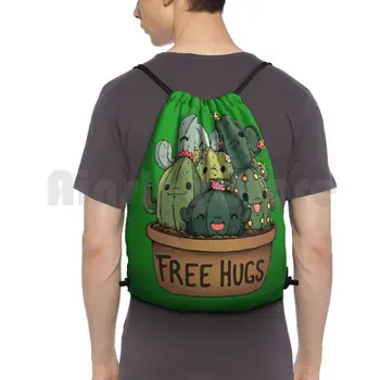 Sevimli Kaktüs Sırt Çantası İpli Çanta Sürme Tırmanma spor çanta Ücretsiz Hugs Kawaii Sevimli Anime Gerçekten Wow Komik Kawaii Japonya Manga