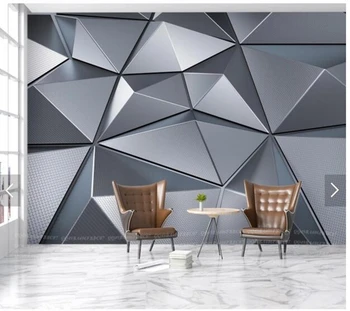 Özel 3D papel de parede, geometrik metal duvar resmi oturma odası kanepe yatak odası arka plan ev dekor duvar kağıdı