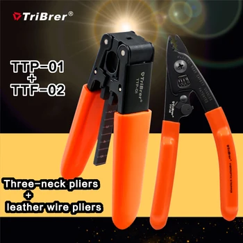 Iki bir TriBrer Fiber Kablo Sıyırma Pensesi Miller TTF02 Üç Ağız Striptizci TTP01 Deri Kablo Sıyırma pensesi