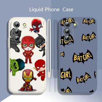 Süper kahraman Batman Sevimli Samsung Galaxy S23 S22 S21 S20 S10 S9 Ultra Artı Pro Sıvı Halat Silikon telefon kılıfı