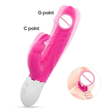 Sıcak Satış Kauçuk Yetişkin Seks Oyuncakları Penis Tavşan Vibratörler Kadınlar için Yapay Penis
