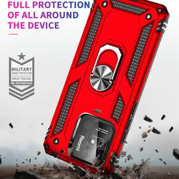 Çift Katmanlı Sert xiaomi için telefon kılıfı Redmi 10C Redmi10c Kaymaz Metal Halka Kapak Redmi için 10C Kılıfları