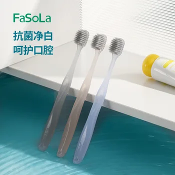 Youpin 3 adet / grup Ev Japon Tarzı Gümüş İyon Diş Fırçası Yumuşak Kıllar Temiz Oral Diş Fırçası Antibakteriyel Diş Fırçası