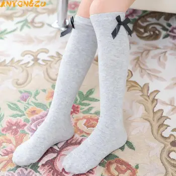 10 çift / grup Anyongzu Kızlar Çizgili Pamuk Uzun Varil Diz Yarım Bacak çocuk Çorap 40 cm mix